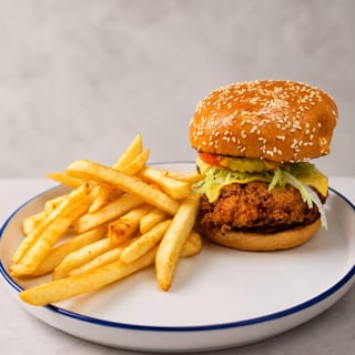 Jumbo Chicken Sandwich w fries